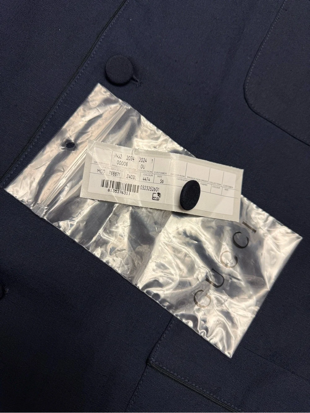 Gucci Uniform Not For Sale Jacket GG Logo Rare Navy Blue Size 56